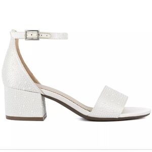 SUGAR , Elegant White Block Heel Sandals